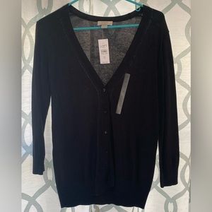 Small black cardigan LOFT NWT